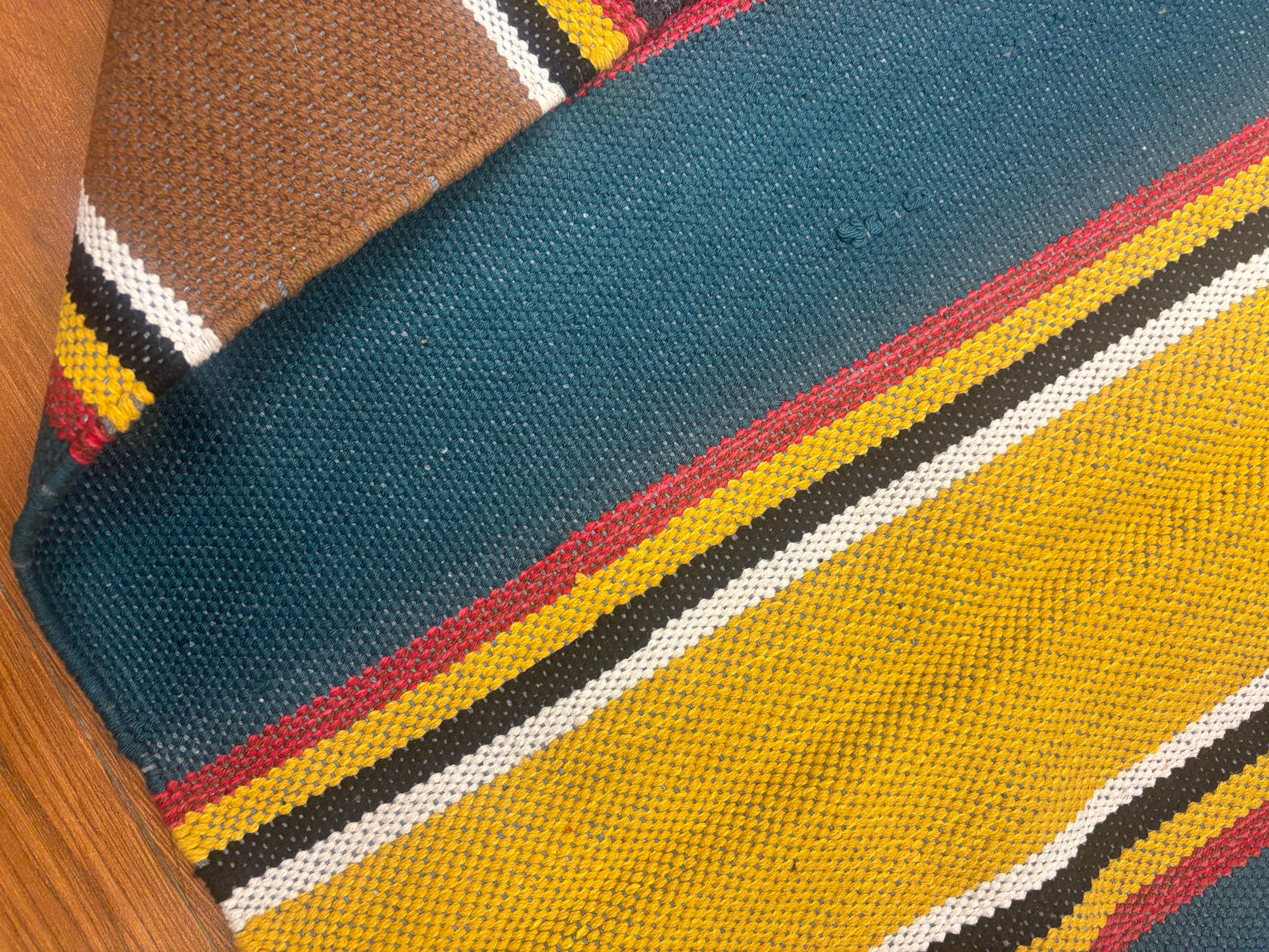 Handloom Cotton Dhurrie- HLCD 01 - Yellow  brown | variant: Yellow  brown