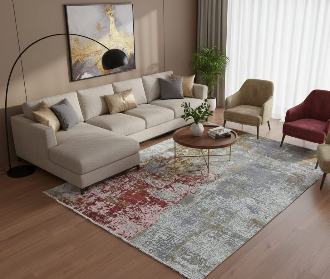Wool silk carpet (me 854)