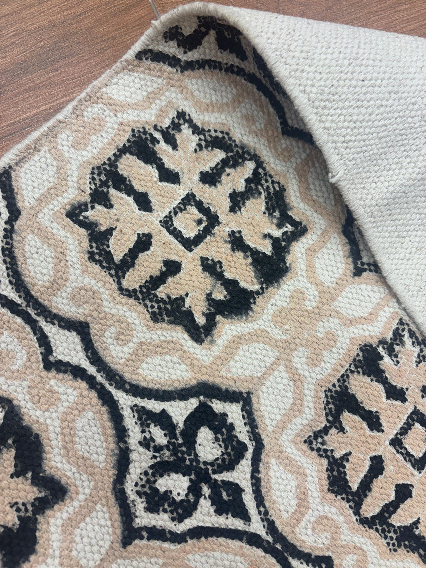 Hand block printed cotton Rug- Mangal Print 28