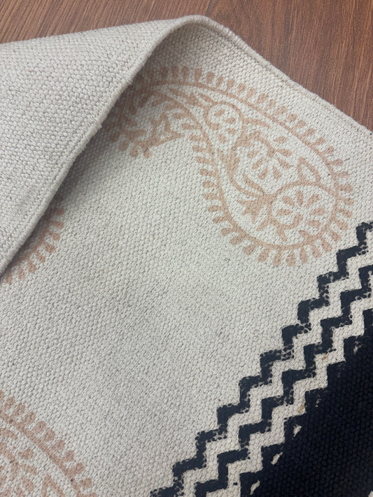 Hand block printed cotton Rug- Mangal Print 29