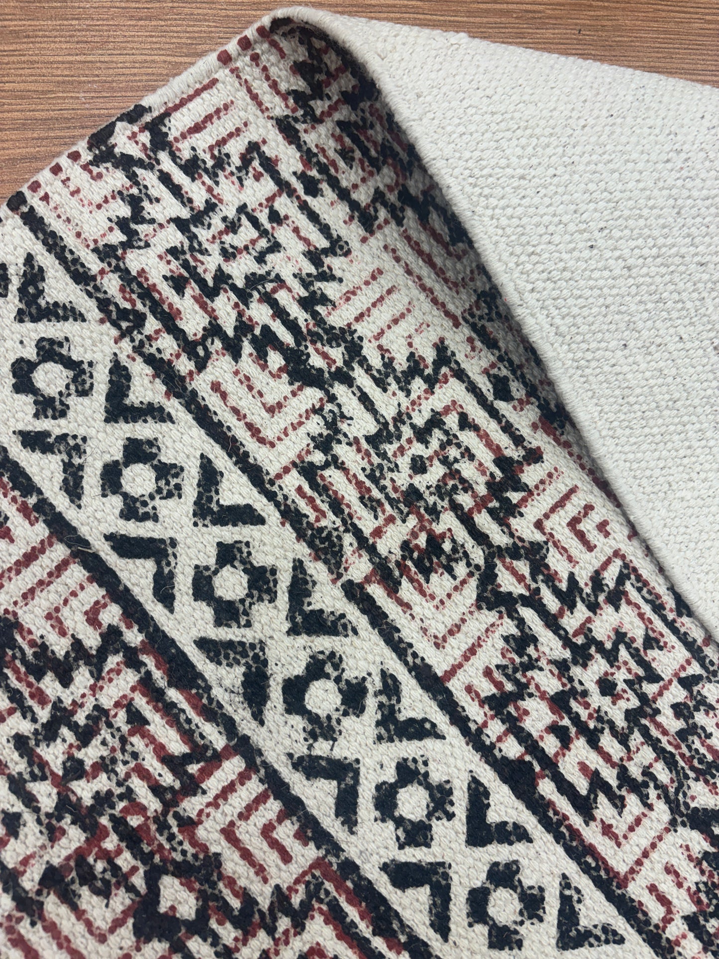 Hand block printed cotton Rug- Mangal Print 31