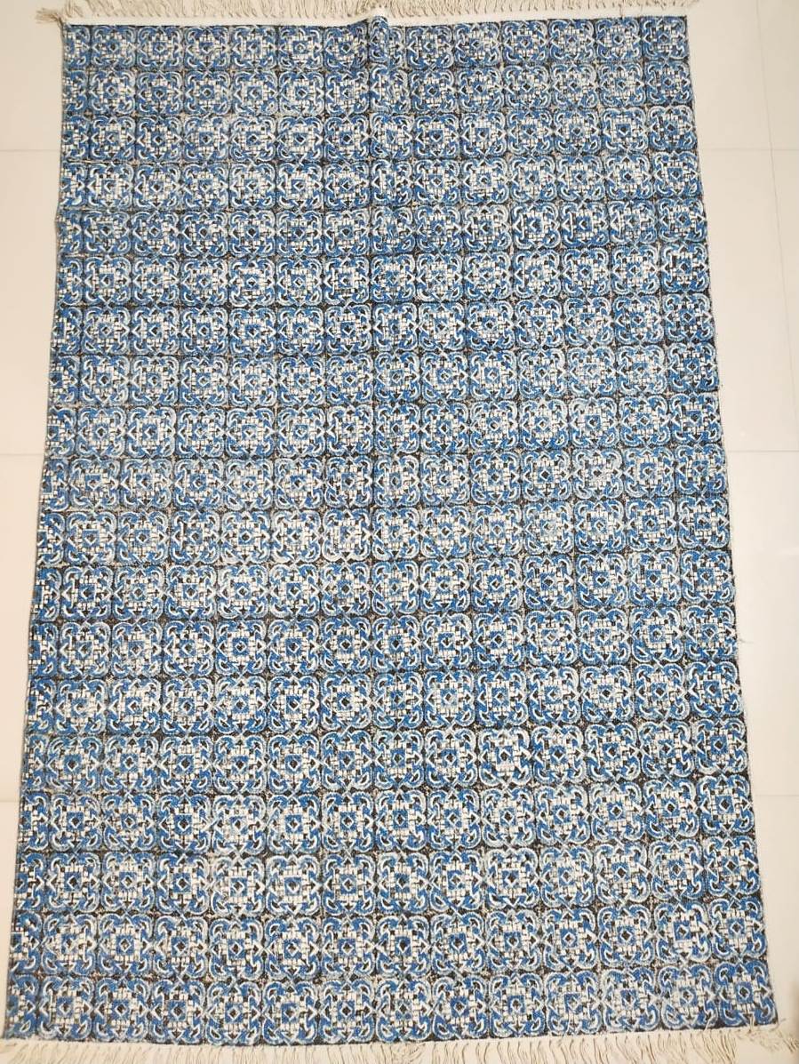 Hand block printed cotton Rug- Mangal Print 21