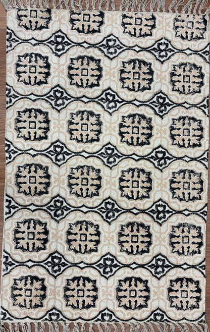 Hand block printed cotton Rug- Mangal Print 28