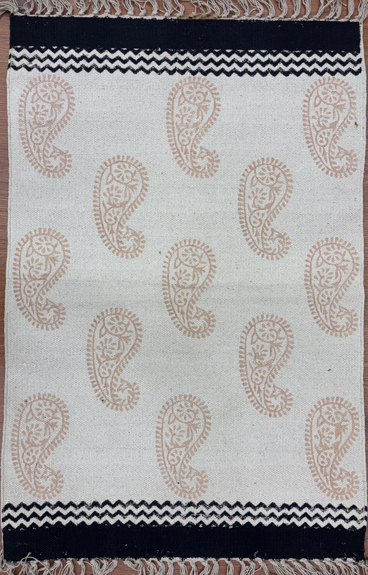Hand block printed cotton Rug- Mangal Print 29