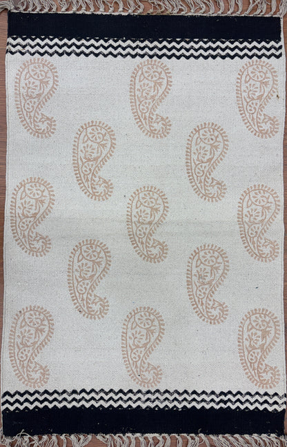 Hand block printed cotton Rug- Mangal Print 29